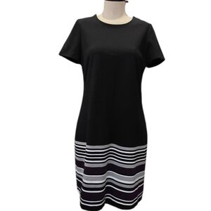 Calvin Klein Elegant Black Short Sleeve Dress